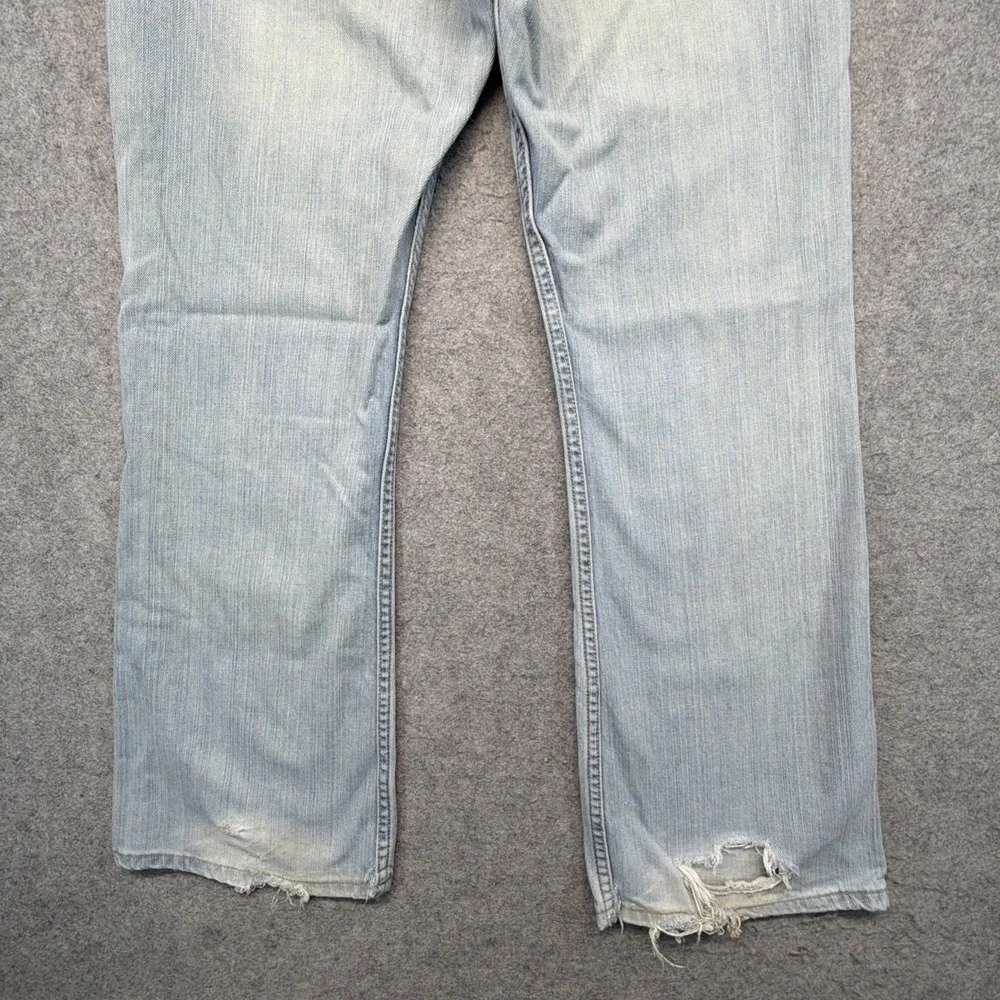 Levis 527 Jeans Mens 31x30 Blue Cotton Bootcut Western Rips Denim Pants Y2K